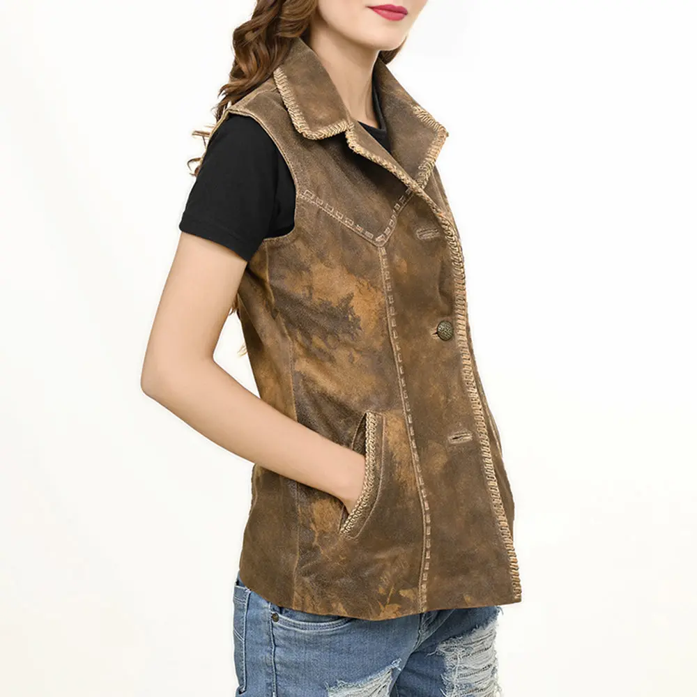 American Darling Genuine Vintage Leather Women Blazer Dress Shirt Jacket Ladies Girl| | For 4