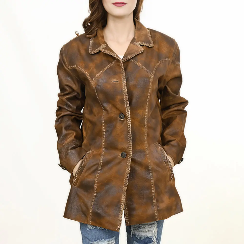 American Darling Genuine Vintage Leather Women Blazer Dress Shirt Jacket Ladies Girl| | For 1