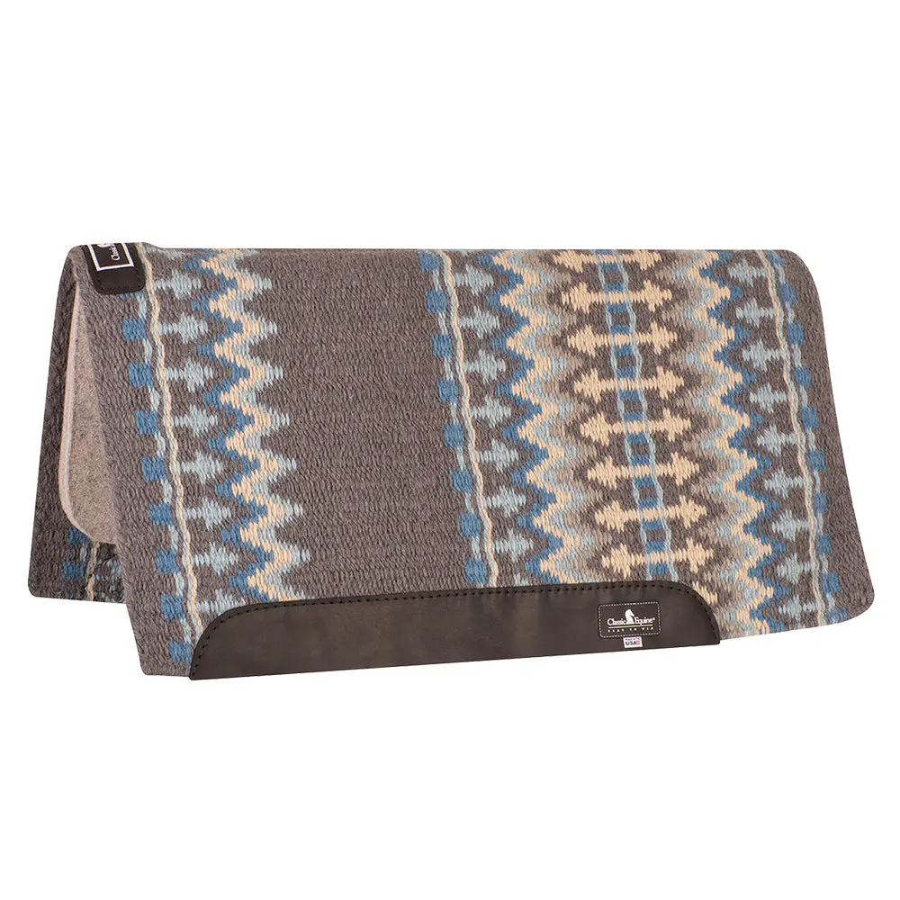 34 In X 38 Classic Equine 100% Wool Saddle Pad Charcoal Malibu 1