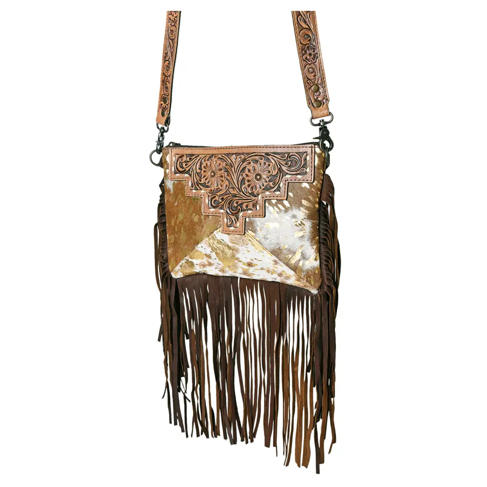 Ohlay Cross Body Hand Tooled Hair-On Genuine Leather Women Bag Western Handbag Purse | For 1
