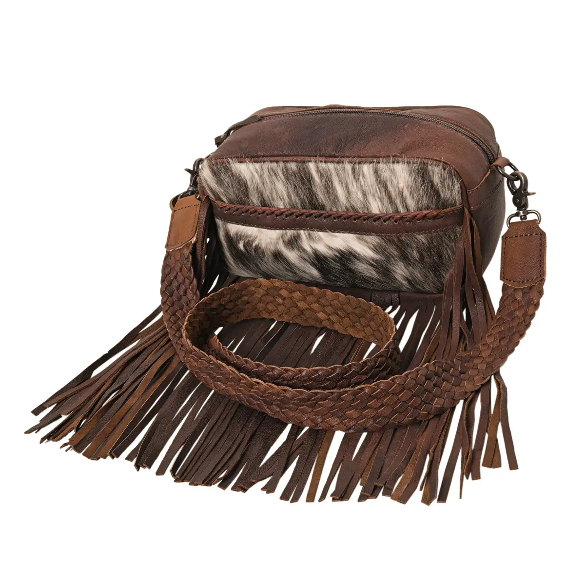 Ohlay Toiletry Hand Tooled Hair-On Genuine Leather Women Bag Western Handbag Purse | Womens Handbags Belt For Summer 1