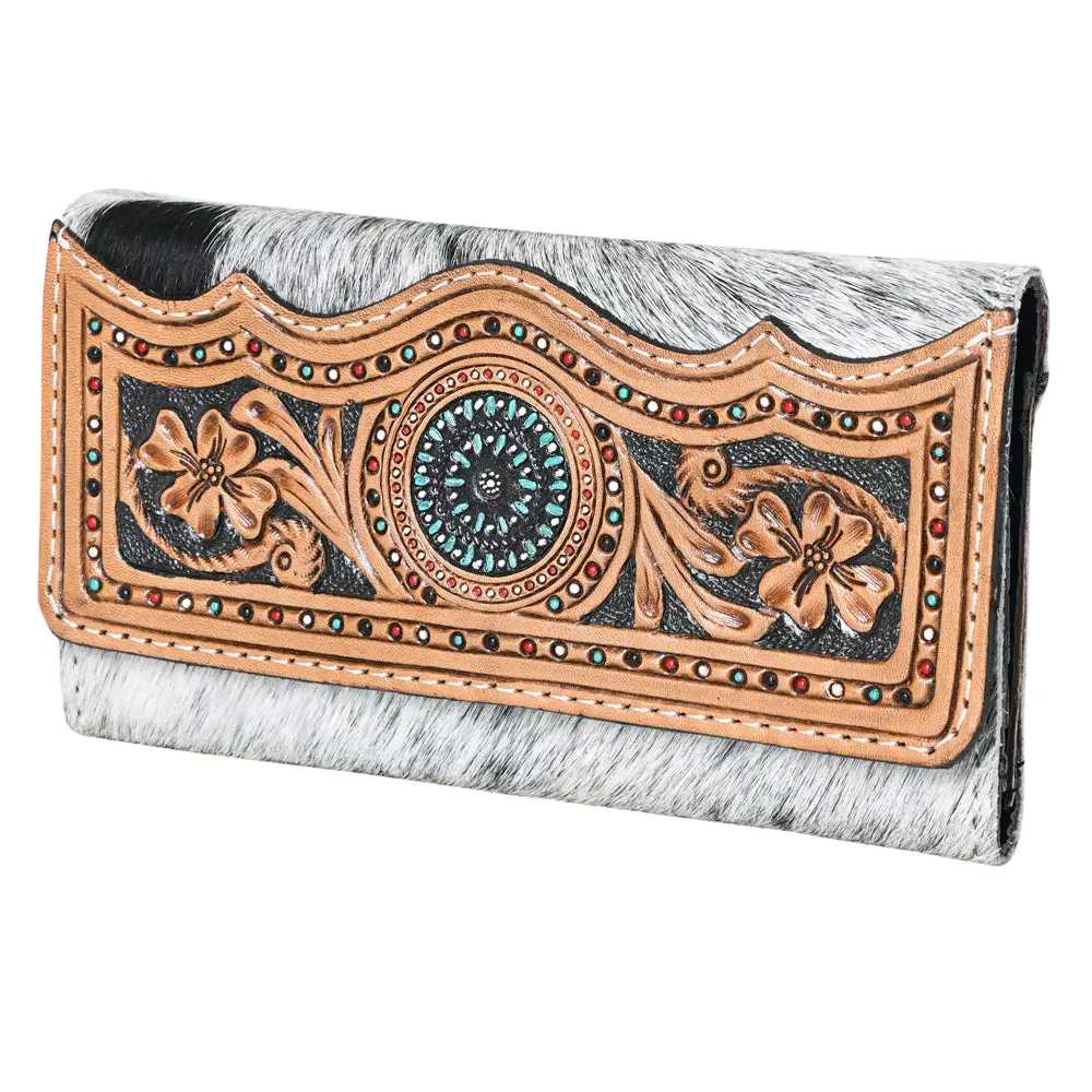 Ohlay Coin Purse Hand Tooled Hair-On Genuine Leather Women Bag Western Handbag | For Cute 1
