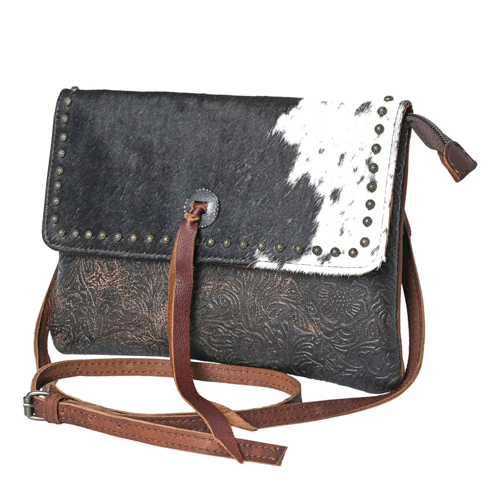 Ohlay Wallet Hand Tooled Embossed Hair-On Genuine Leather Women Bag Western Handbag Purse Womens Handbags 1