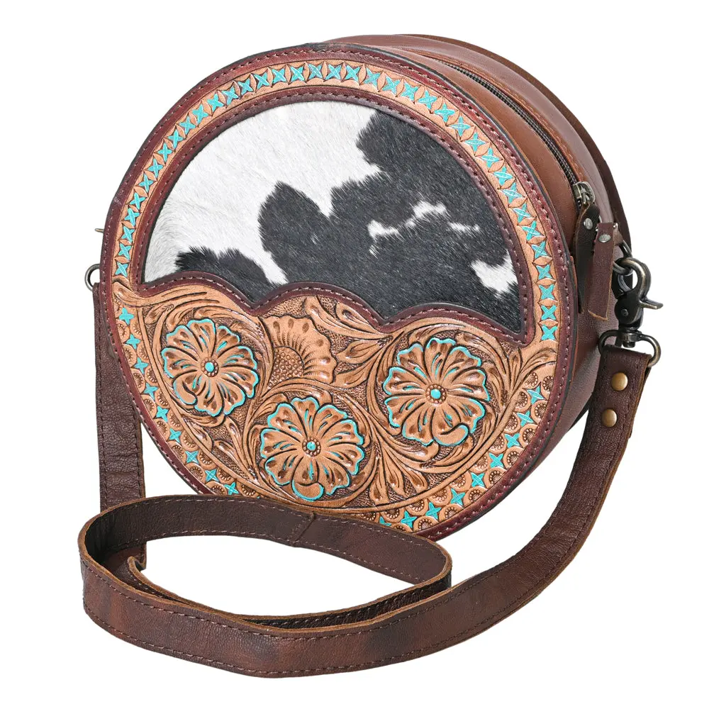 Ohlay Canteen Hand Tooled Hair-On Genuine Leather Women Bag Western Handbag Purse | Womens Handbags Clutch For Travel Summer 1