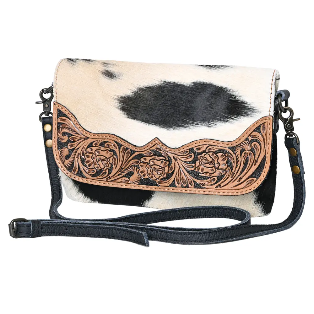 Ohlay Wallet Hand Tooled Hair-On Genuine Leather Women Bag Western Handbag Purse | Womens Handbags |Leather Belt For Summer 1