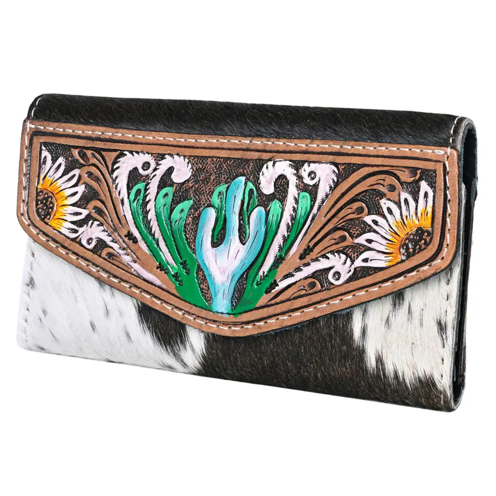 Ohlay Coin Purse Hand Tooled Hair-On Genuine Leather Women Bag Western Handbag | For Cute 1