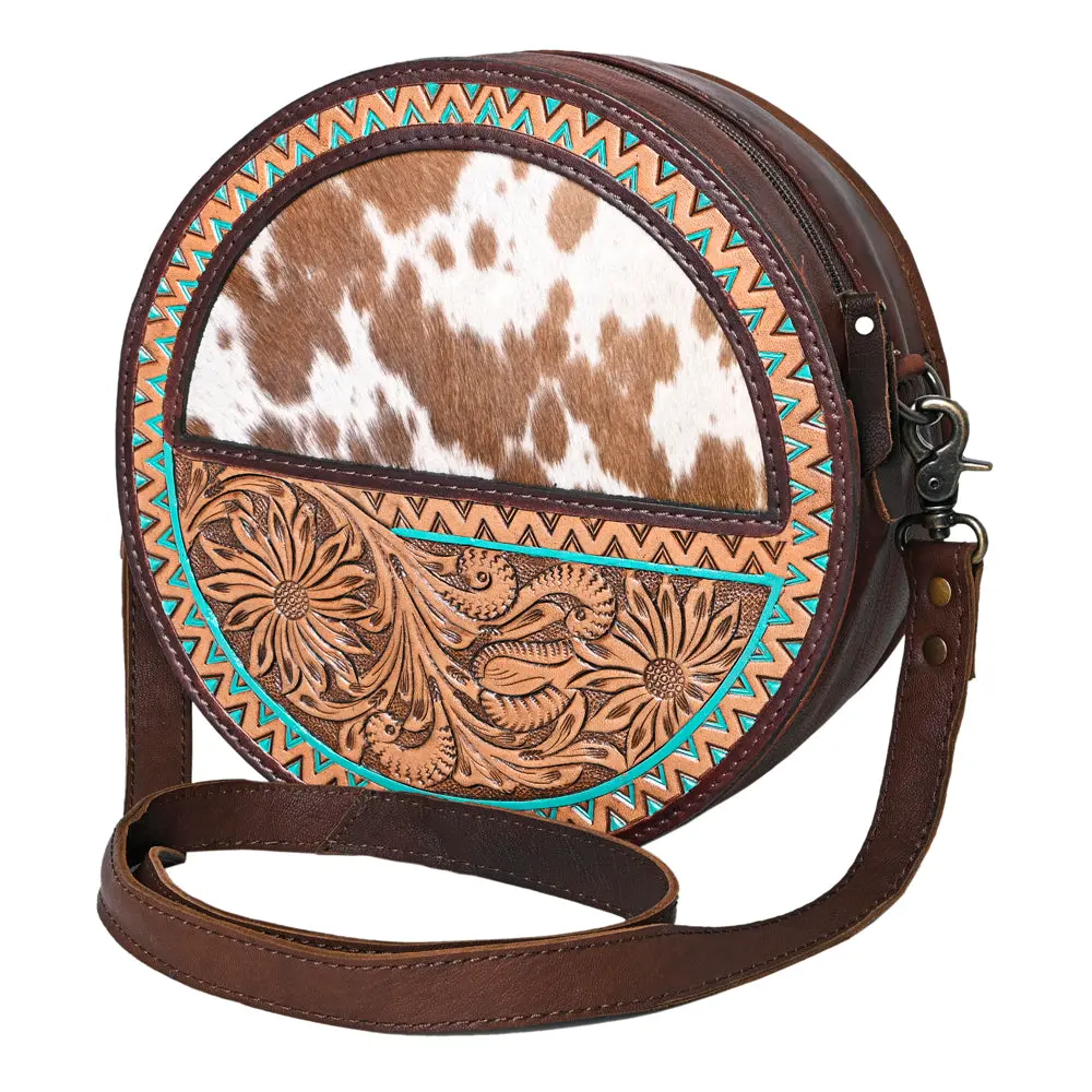 Ohlay Canteen Hand Tooled Hair-On Genuine Leather Women Bag Western Handbag Purse | Womens Handbags Clutch For Travel Summer 1