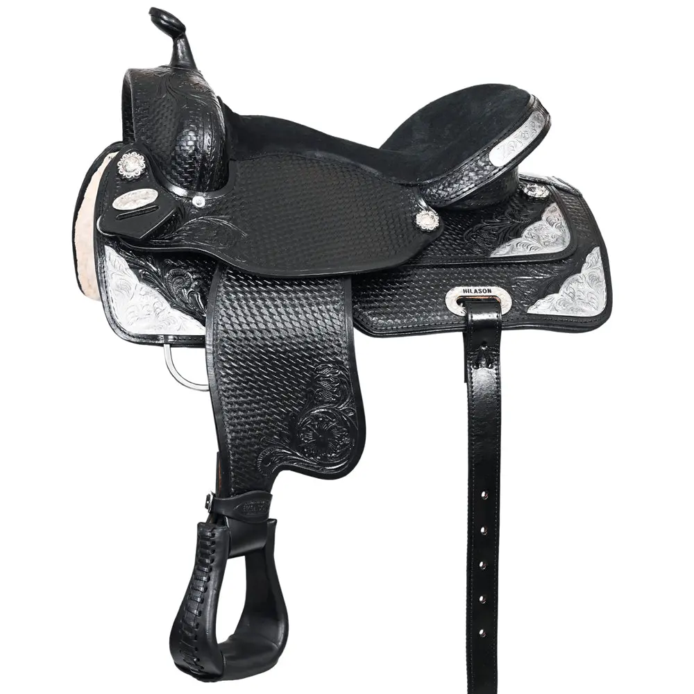 Hilason Western Horse Saddle American Leather Treeless Trail Barrel | For Horses 1