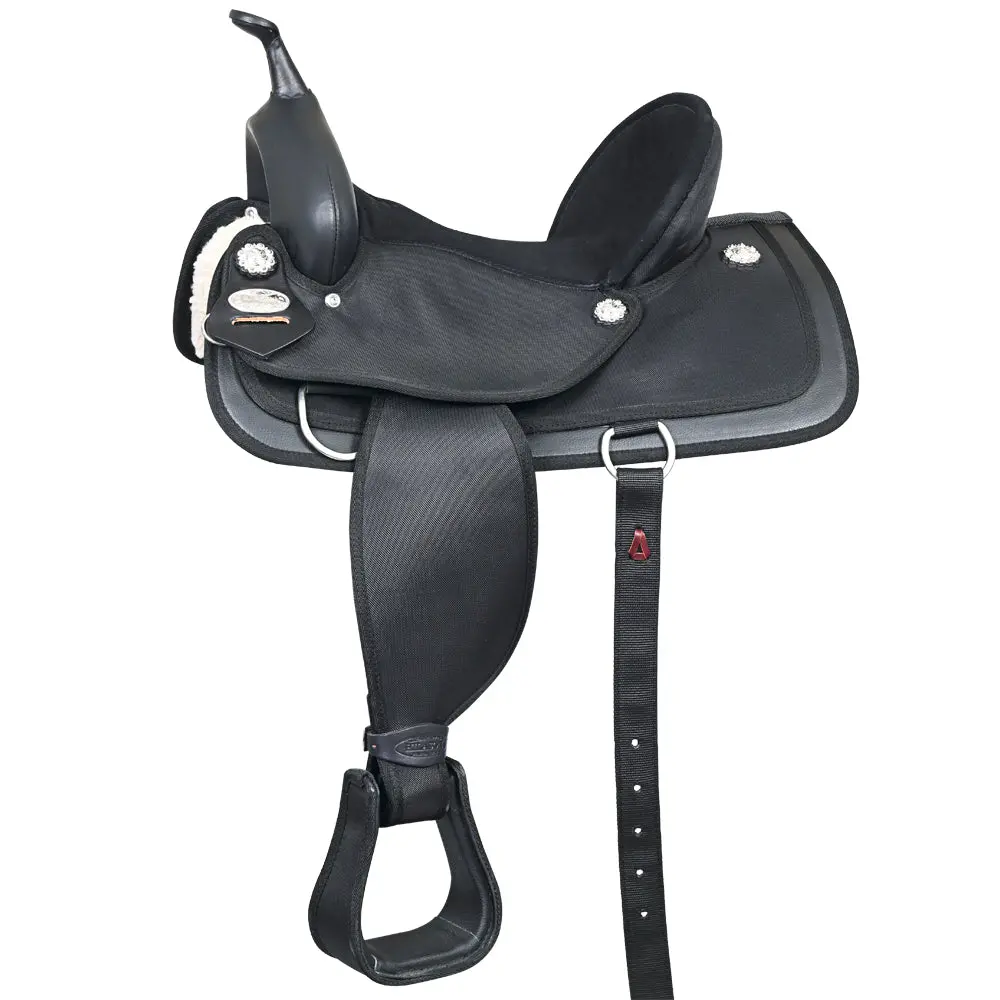Hilason Horse Barrel Trail Pleasure Endurance Synthetic Saddle Black 1