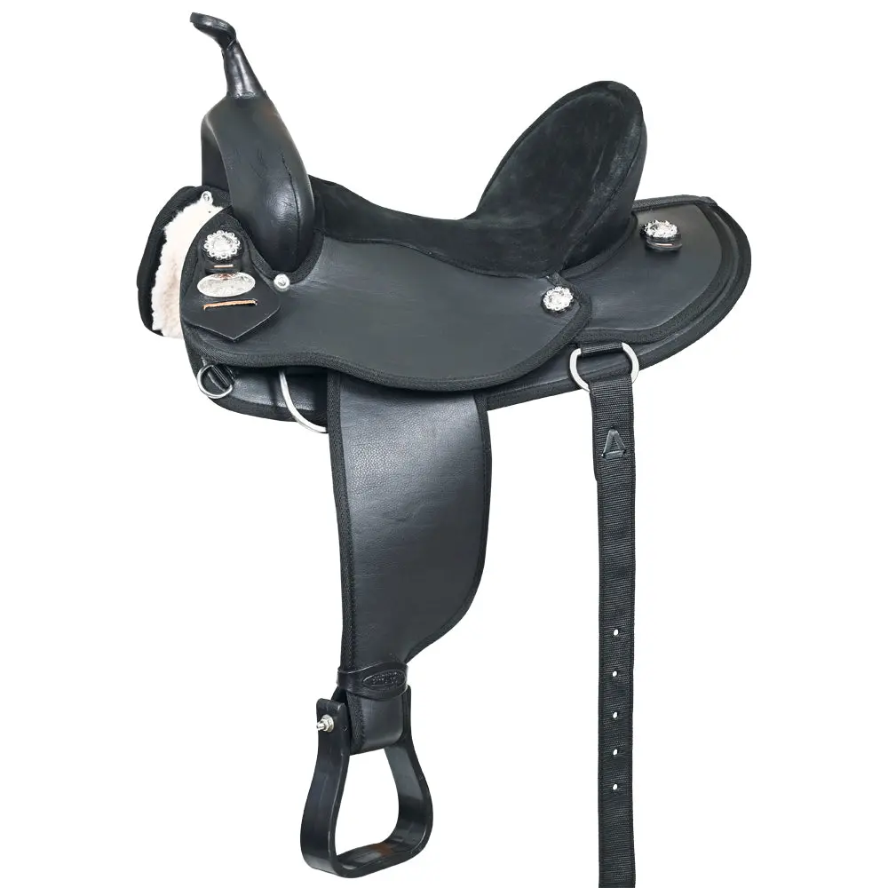 Hilason Horse Barrel Trail Pleasure Endurance Synthetic Saddle Black 1