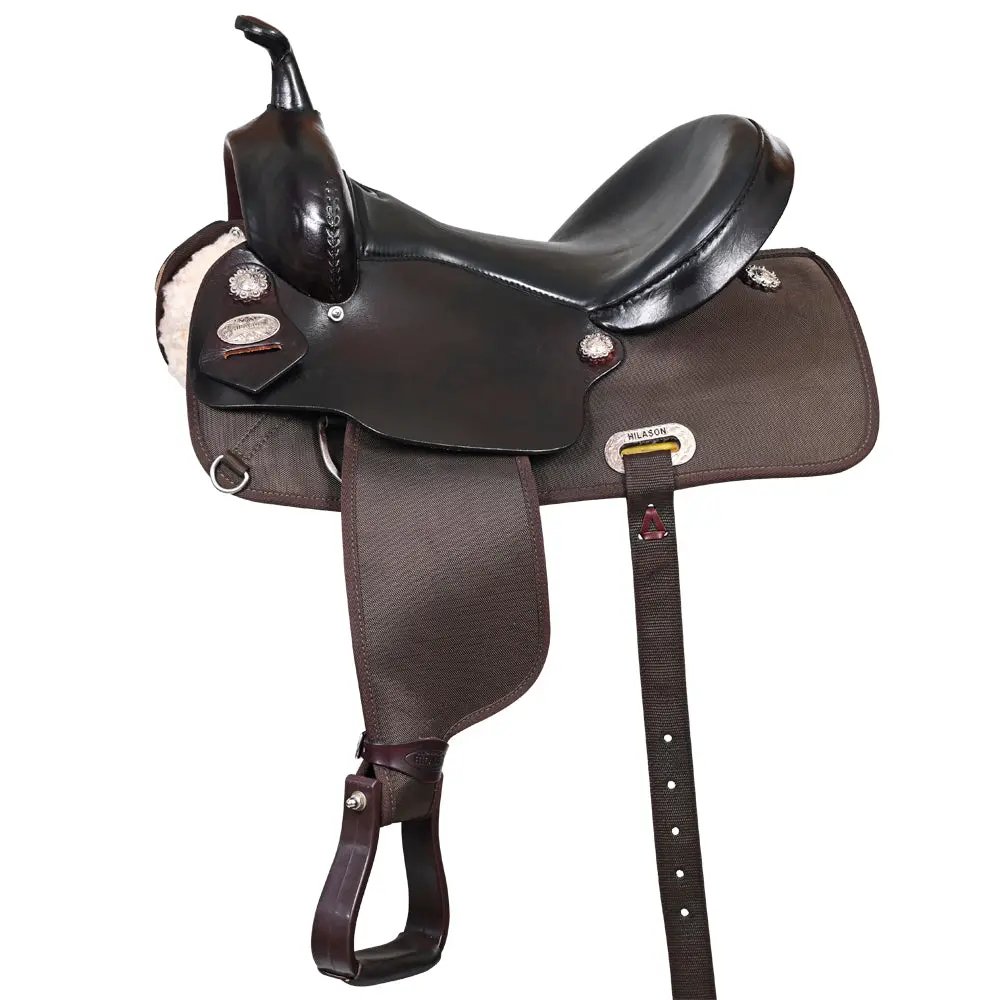 Hilason Horse Barrel Trail Pleasure Endurance Synthetic Saddle Brown 1