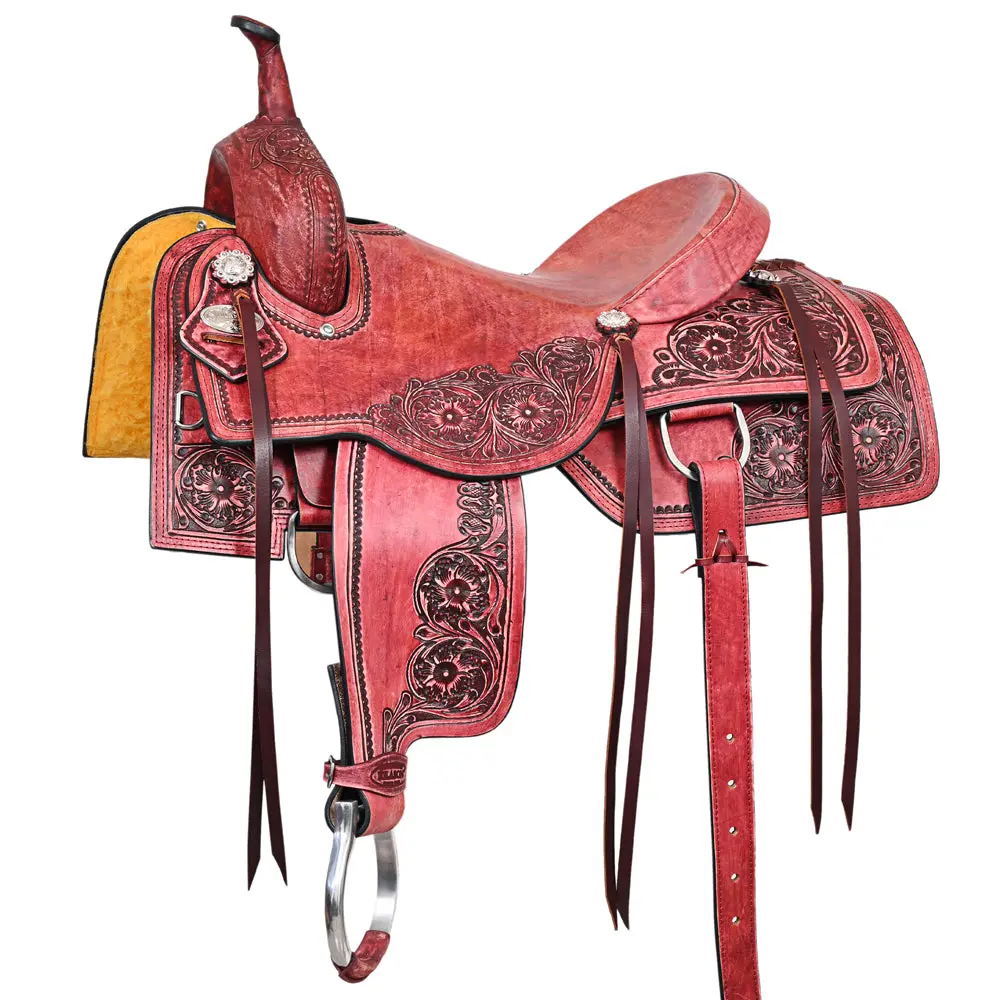 Hilason Western Horse Cutting Cutter Trail Pleasure American Leather Saddle 1