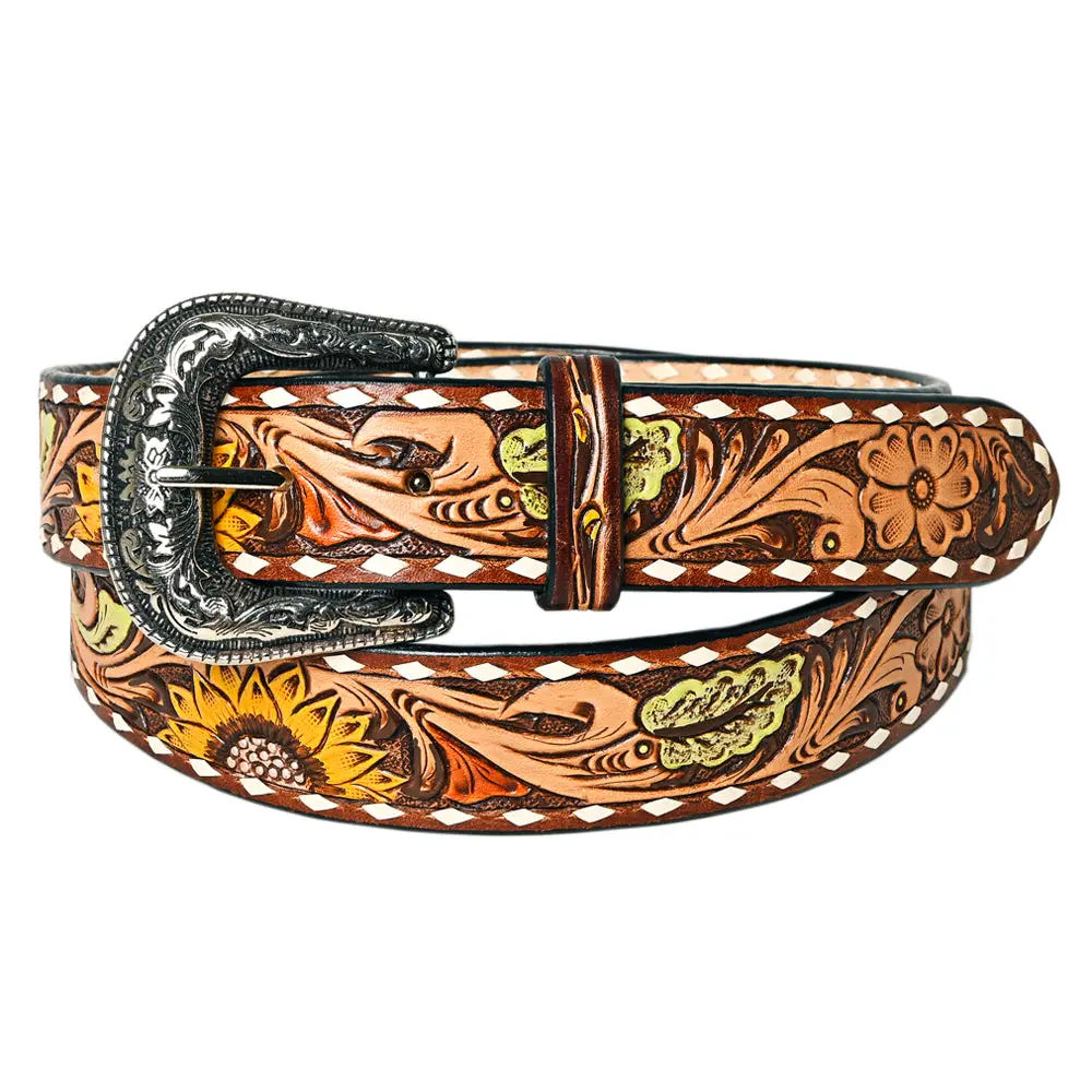 Kbbtf102 Ohlay Beautifully Hand Tooled Genuine American Leather Belt Men And Women 1
