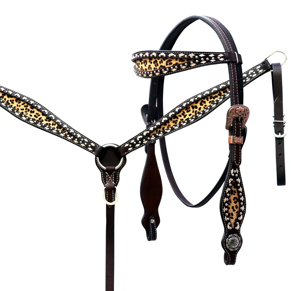 Floral Horse Western Leather Breast Collar & Headstall Comfytack By Hilason 1