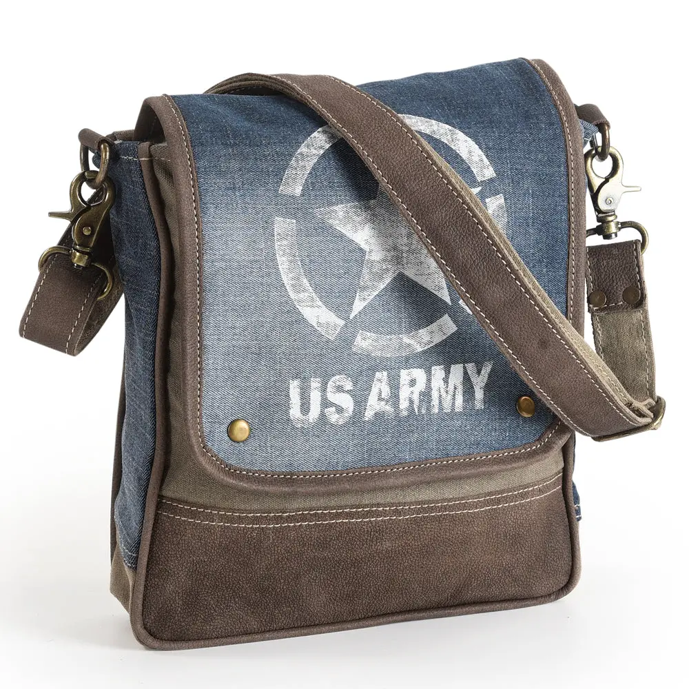 Ohlay Bags Ohv163 Cross Body I Upcycled Canvas 100% Cotton Demin Genuine Leather Women Bag Western Handbag Purse 1