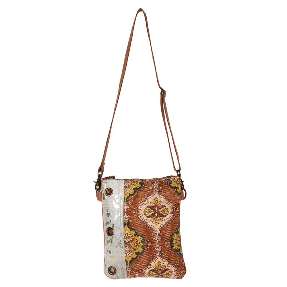 Ohlay Bags Ohv216 Cross Body Ii Upcycled Wool Canvas Hair-On Genuine Leather Women Bag Western Handbag Purse 1