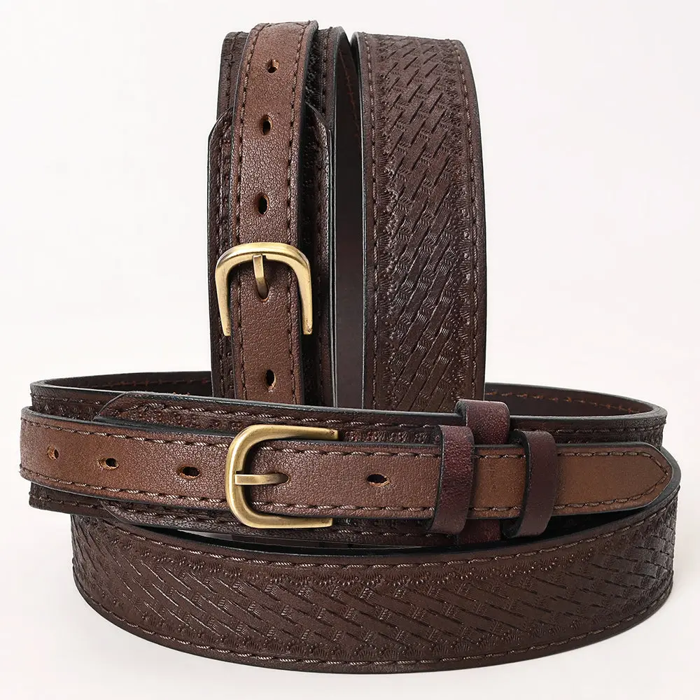 Hilason Western Genuine Leather Belt For Men Women Cowboy Cowgirl Handmade Unisex Full Grain Heavy Duty Tooled Jeans 1