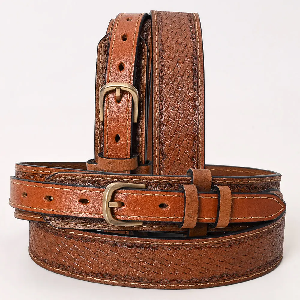 Hilason Western Genuine Leather Belt For Men Women Cowboy Cowgirl Handmade Unisex Full Grain Heavy Duty Tooled Jeans 1