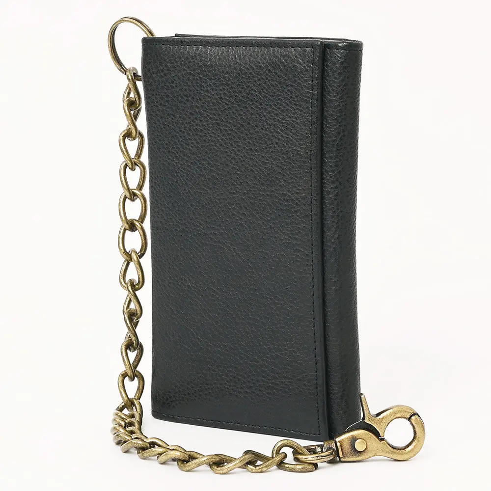 American Tanner Genuine Leather Long Bifold Wallet For Men Women H6.5 X W3.25 D1 1