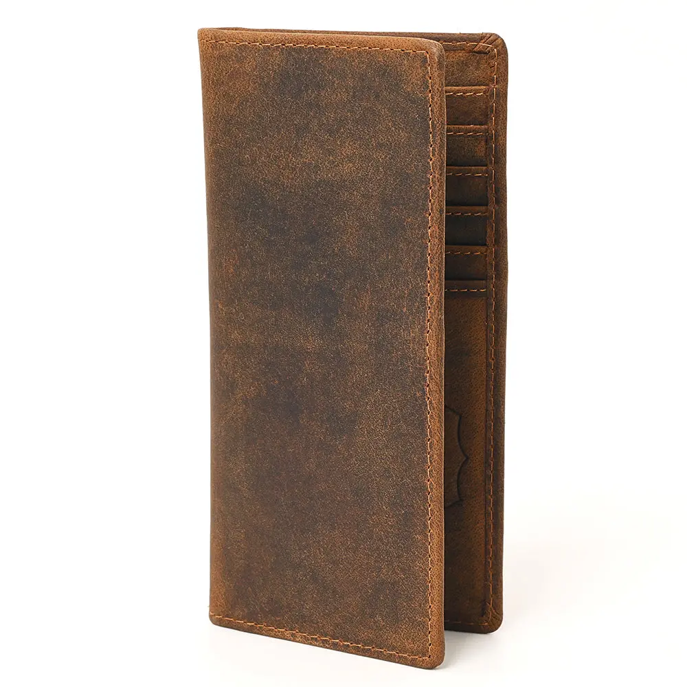 American Tanner Genuine Leather Long Bifold Wallet For Men Women H7 X W3 1