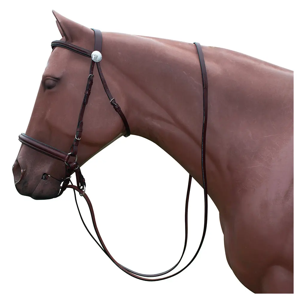 Lrg Hilason Western Horse Reins Bitfree Genuine Leather English Bitless Bridle Brown 1