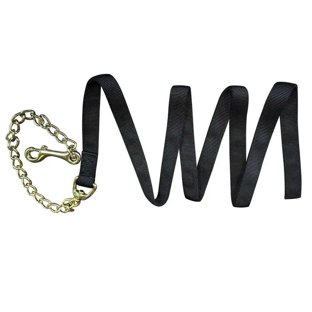 7 Ft. Hilason Western Horse Flexible Nylon Webbing Lead/Chain-Bk 1