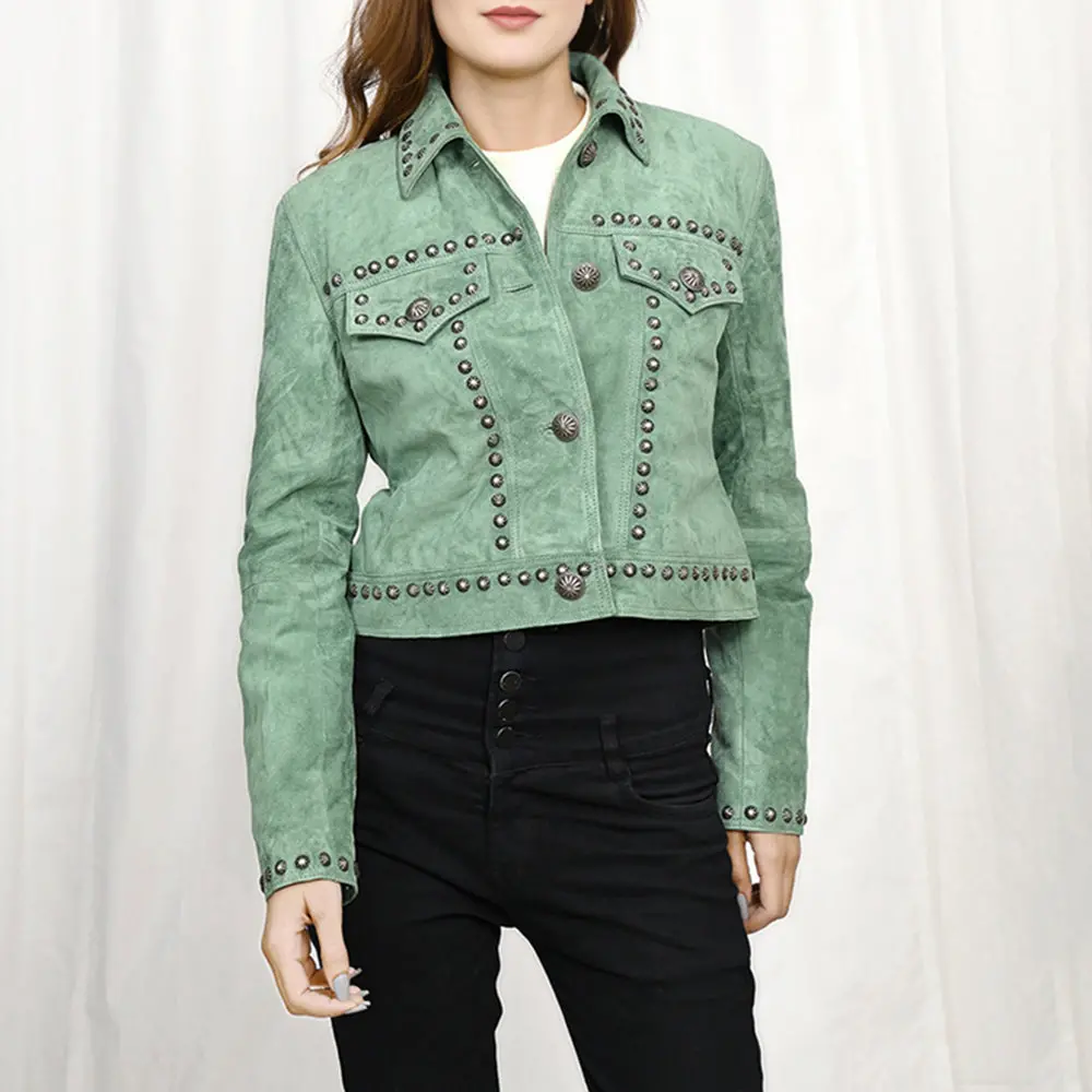 American Darling Genuine Vintage Leather Women Blazer Dress Shirt Jacket Ladies Girl| | For 1