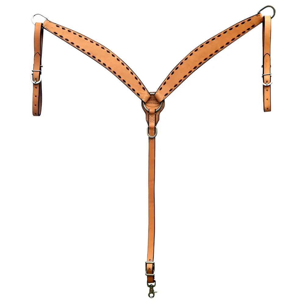 Hilason Western Leather Horse V Shaped Breast Collar Tan | |Western 1