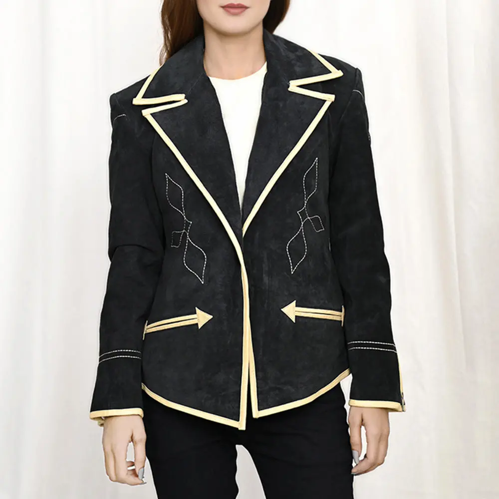 American Darling Genuine Leather Hand Tooled Carved Women Blazer Dress Jacket Ladies | Vintage 1