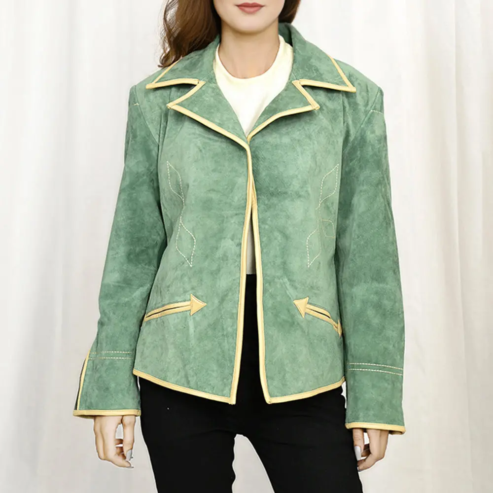 American Darling Genuine Vintage Leather Women Blazer Dress Jacket Ladies Girl| 1