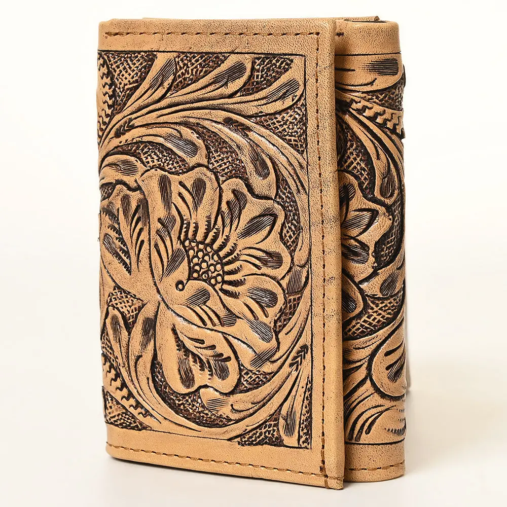 American Darling Western Trifold Wallet Handcrafted From Tooled Genuine Leather | Floral Carved & Multi-Compartment Card Holder 1