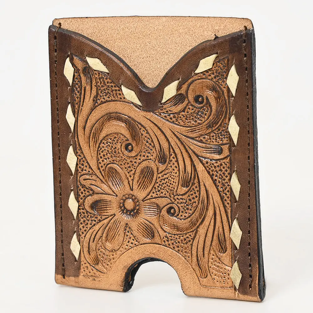 American Darling Cell Phone Holder Hand Tooled Genuine Leather Western Women Bag Purse | Case 1