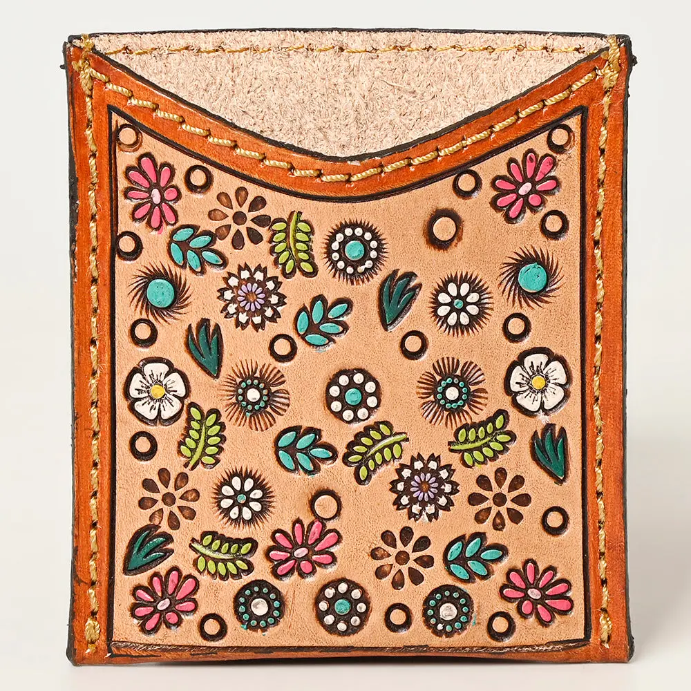 American Darling Card Holder Hand Tooled Genuine Leather | Business Credit 2
