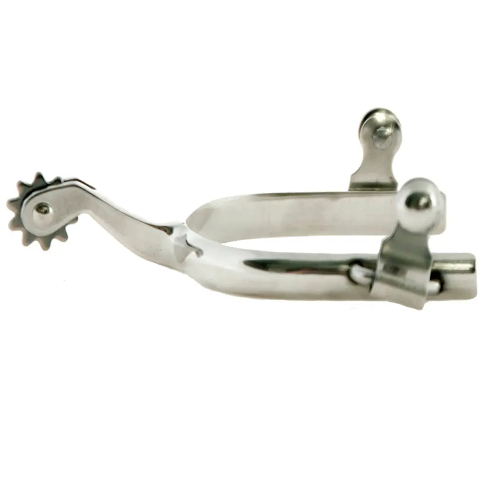 1 In - 2 Hilason Western Horse Riding Men Roping Stainless Steel Solid Brass Rowel Spur 1