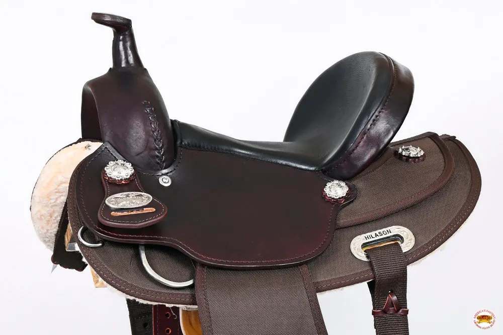 Hilason Western Child Horse Trail Show Saddle Synthetic Pleasure Riding Brown 2
