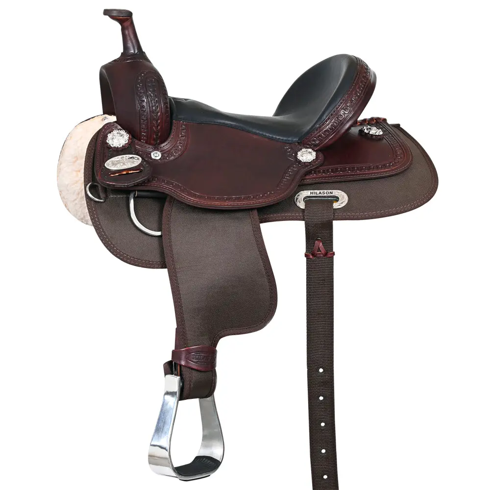 Hilason Western Child Horse Trail Show Saddle Synthetic Pleasure Riding Brown 1