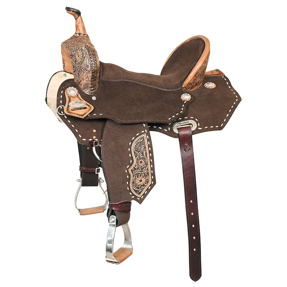 Hilason Flex Tree Western Horse Stud Trail Barrel American Leather Saddle Black | For Horses 1