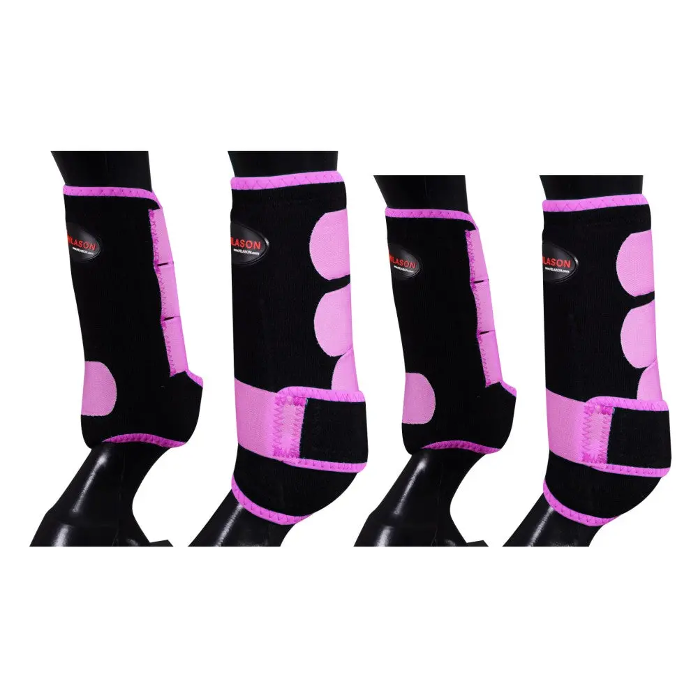 Hilason L M S Horse Front Rear Hind Leg Sport Boots 2 Pack | 4 Jumping 4