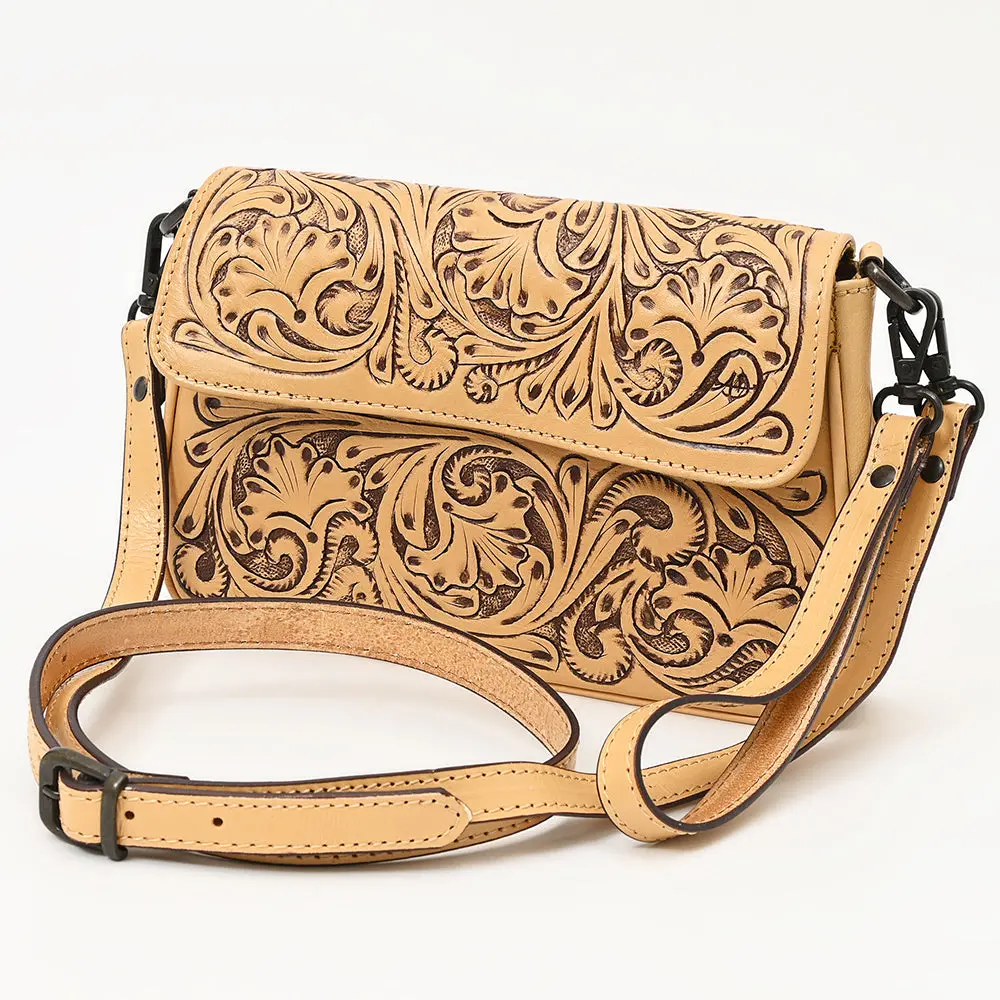 American Darling Cross Body Hand Tooled Genuine Leather Western Women Bag | Antique Tan Handbag Purse Crossbody For Cute 1