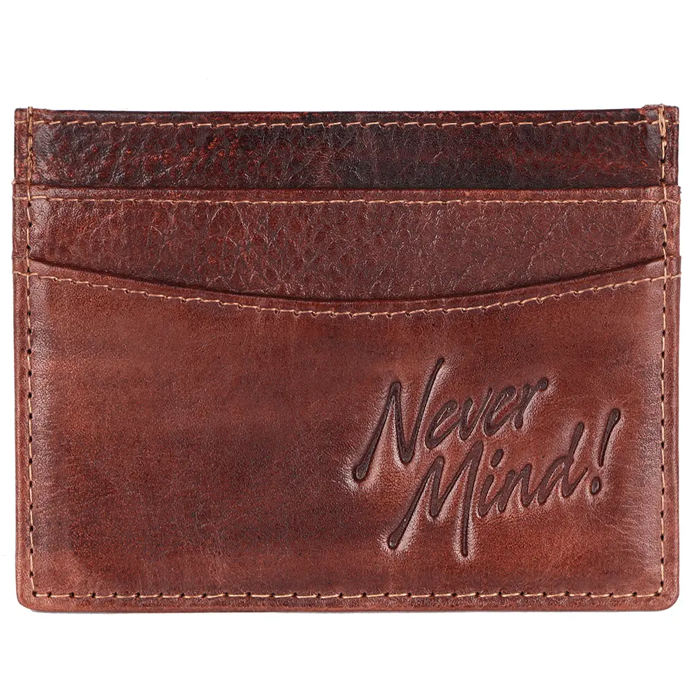 Never Mind Card-Holder Vintage Handmade Genuine Cowhide Leather Women Bag Western Handbag Purse 3