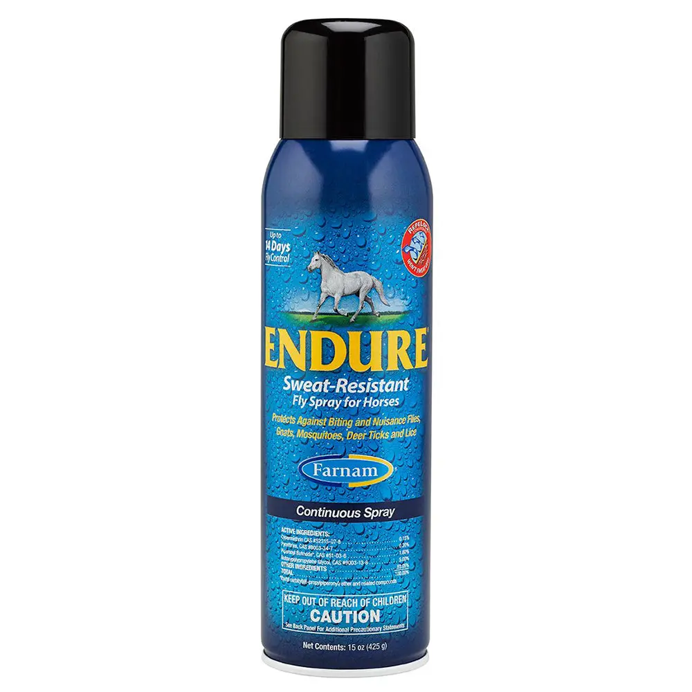 Endure Sweat Resistant Fly Control Spray For Horses 15 Oz Aerosol 1