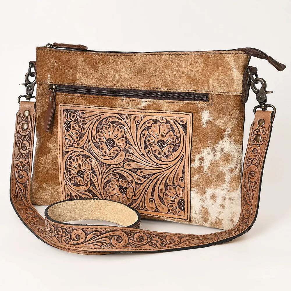 Ohlay Cross Body Hand Tooled Hair-On Genuine Leather Women Bag Western Handbag Purse | For 1
