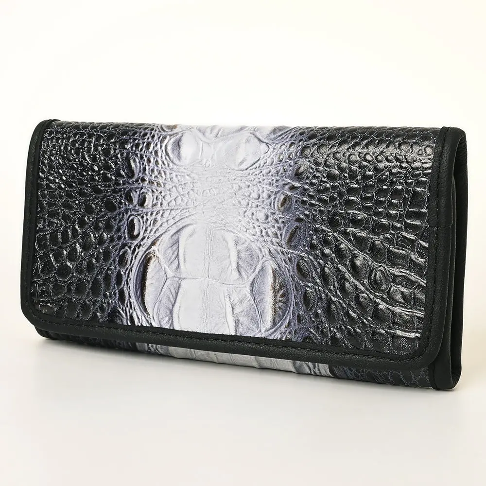 American Darling Crocodile Embossed Genuine Leather Wallet Bag – Premium Western Women’S Clutch With Multiple Card Slots & Secure Compartments 1