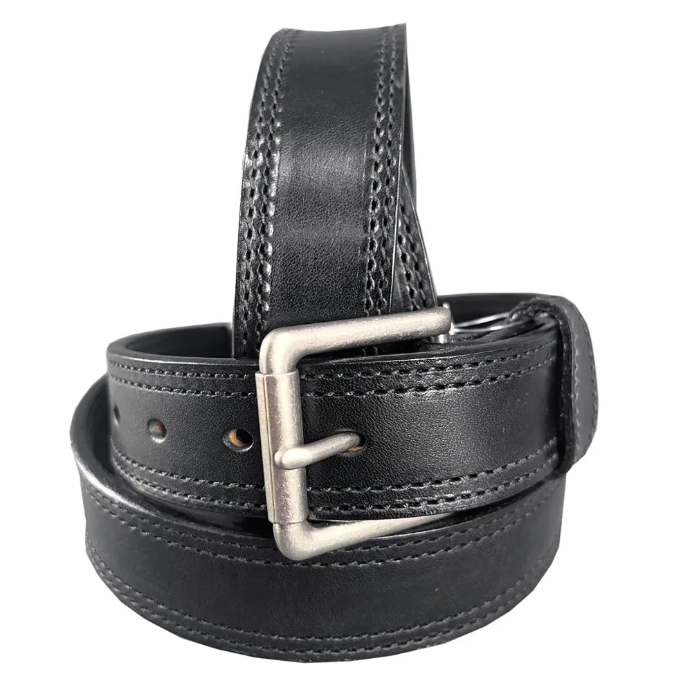 Hilason Western Heavy Duty Genuine Leather Mens Belt Black 1