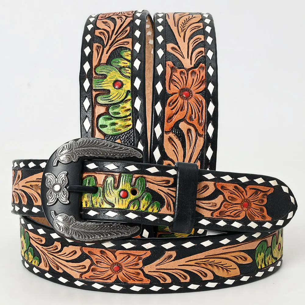 American Darling Belt Beautifully Hand Tooled Leather Unisex | Western Handcrafted 1