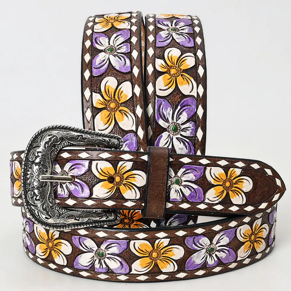 American Darling Belt Beautifully Hand Tooled Leather Unisex | Western Handcrafted 1