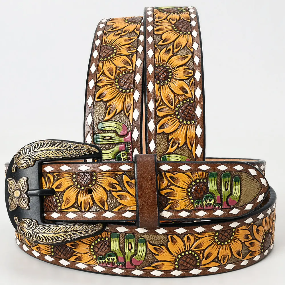 Beautifully Hand Tooled Genuine American Leather Belt Men And Women 1