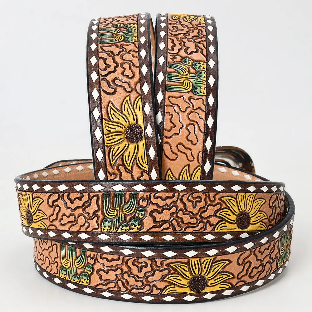 Beautifully Hand Tooled Genuine American Leather Belt Men And Women 2