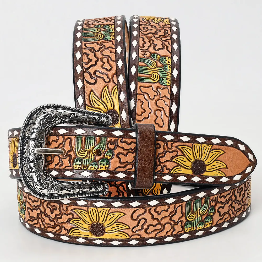 Beautifully Hand Tooled Genuine American Leather Belt Men And Women 1