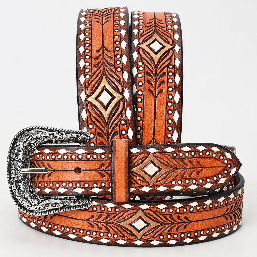 American Darling Belt Beautifully Hand Tooled Leather Unisex | Western Handcrafted 1